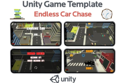 Unity uchun Endless Car Chase arcade racing source