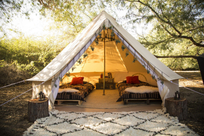 Glamping, kemping, professional hududni rejalashtirish